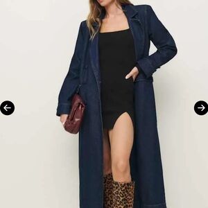 Reformation Azalea Long Denim Trench NWT S